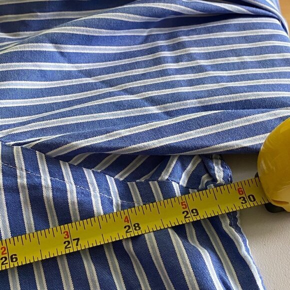 Club Room Regular Fit Pinpoint Mens Button Down Blue Shirt. Size 18.5 34/35 - Picture 8 of 10